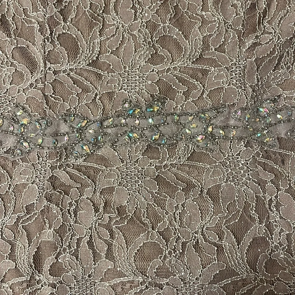 Jackie Jon beige lace cocktail dress . Sz 10